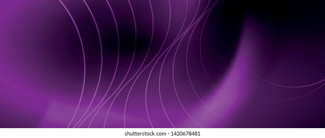 Fondo abstracto oscuro con luces de neón de color brillante y líneas. Fondo brillante, plantilla de tecnología vector futurista