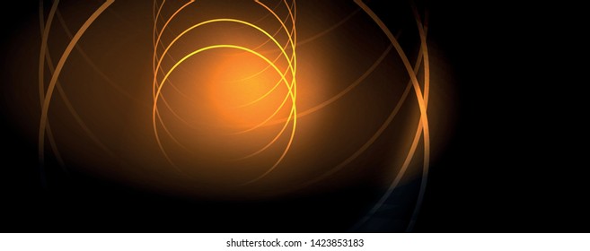 Fondo abstracto oscuro con luces de neón de color brillante y líneas. Fondo brillante, plantilla de tecnología vector futurista