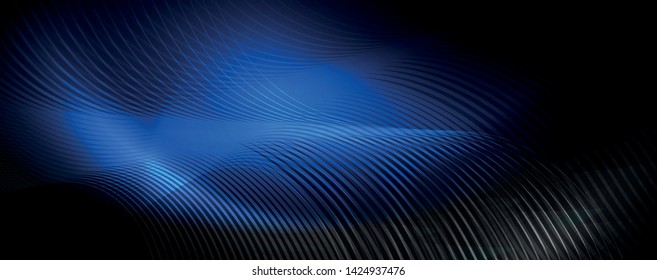 Dark abstract background with bright color neon lights and lines. Glowing background, vector futuristic techno template