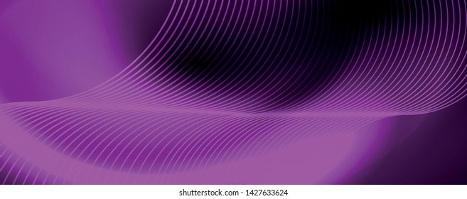 Dark abstract background with bright color neon lights and lines. Glowing background, vector futuristic techno template