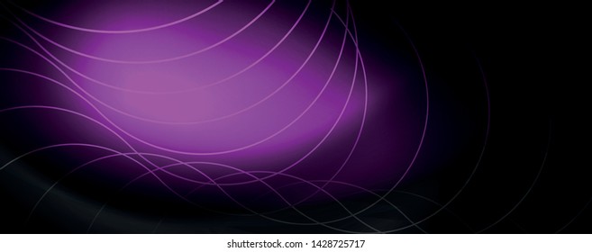 Dark abstract background with bright color neon lights and lines. Glowing background, vector futuristic techno template