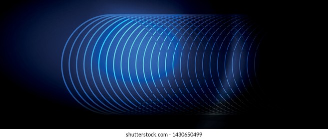 Fondo abstracto oscuro con luces de neón de color brillante y líneas. Fondo brillante, plantilla de tecnología vector futurista