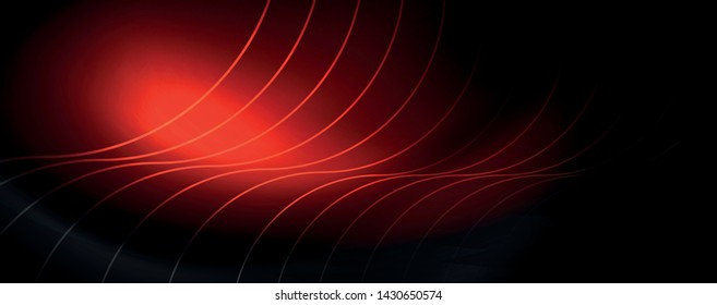 Dark abstract background with bright color neon lights and lines. Glowing background, vector futuristic techno template
