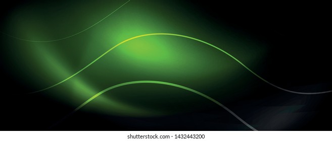 Fondo abstracto oscuro con luces de neón de color brillante y líneas. Fondo brillante, plantilla de tecnología vector futurista