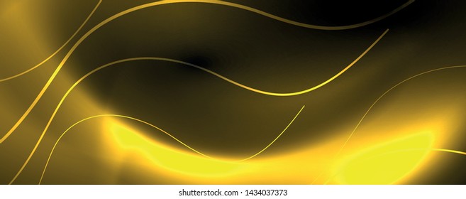 Dark abstract background with bright color neon lights and lines. Glowing background, vector futuristic techno template