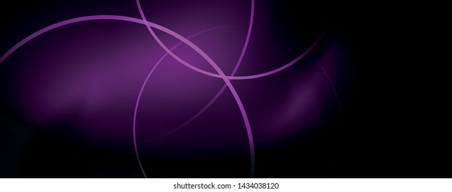 Dark abstract background with bright color neon lights and lines. Glowing background, vector futuristic techno template