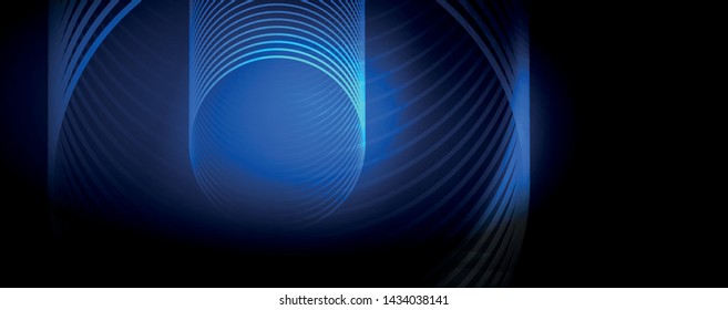 Fundo abstrato escuro com luzes de néon de cores brilhantes e linhas. Plano de fundo brilhante, vetor futurista techno template