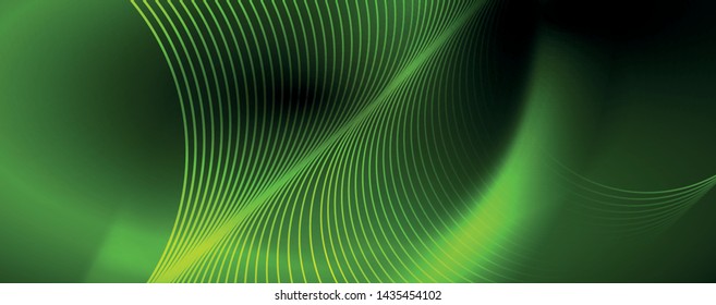 Dark abstract background with bright color neon lights and lines. Glowing background, vector futuristic techno template