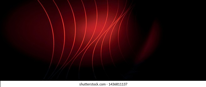 Dark abstract background with bright color neon lights and lines. Glowing background, vector futuristic techno template