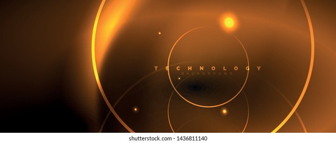 Fondo abstracto oscuro con luces de neón de color brillante y líneas. Fondo brillante, plantilla de tecnología vector futurista