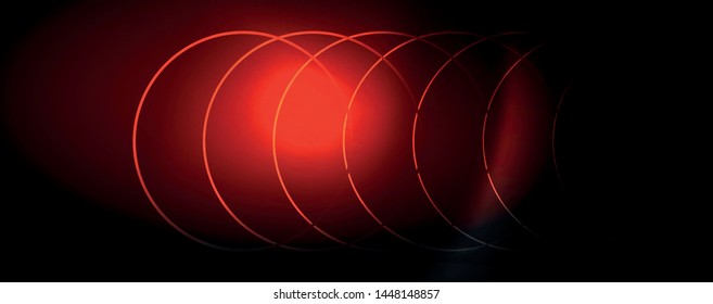Dark abstract background with bright color neon lights and lines. Glowing background, vector futuristic techno template
