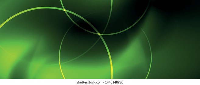 Dark abstract background with bright color neon lights and lines. Glowing background, vector futuristic techno template