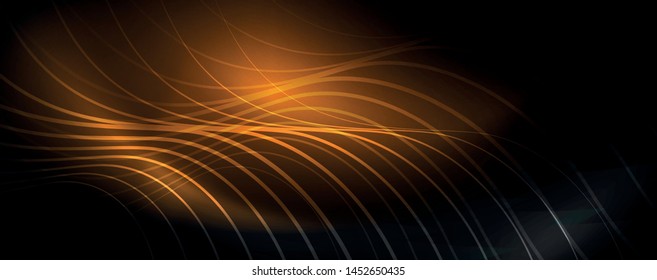 Dark abstract background with bright color neon lights and lines. Glowing background, vector futuristic techno template