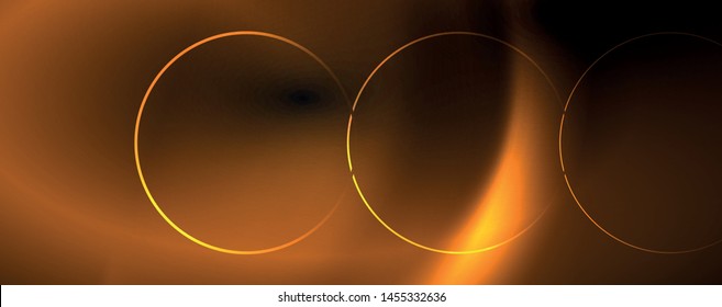 Dark abstract background with bright color neon lights and lines. Glowing background, vector futuristic techno template