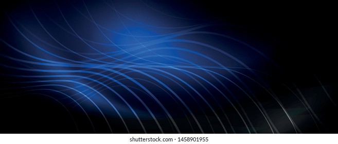 Dark abstract background with bright color neon lights and lines. Glowing background, vector futuristic techno template