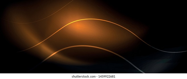 Fondo abstracto oscuro con luces de neón de color brillante y líneas. Fondo brillante, plantilla de tecnología vector futurista
