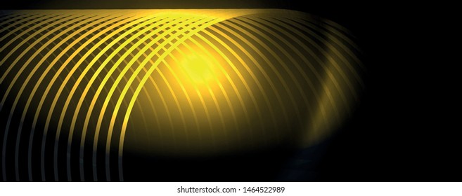 Dark abstract background with bright color neon lights and lines. Glowing background, vector futuristic techno template