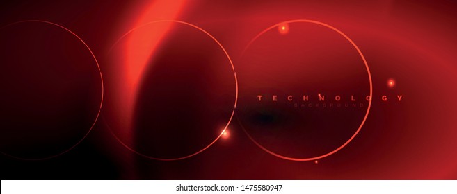Fondo abstracto oscuro con luces de neón de color brillante y líneas. Fondo brillante, plantilla de tecnología vector futurista