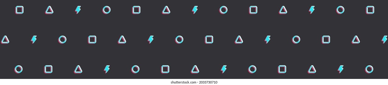 Dark abstract background with colored geometric shapes on it. Vector illustration 