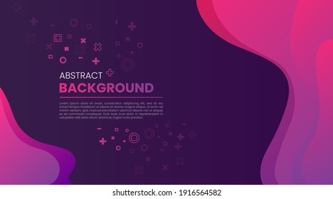 Dark abstract background. Colourful geometric fluid gradient shapes composition. Dark pink and purple background design. Landing page design.