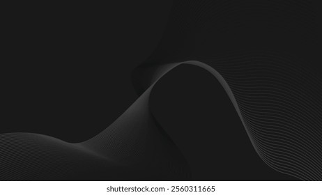 Dark abstract background with curve line for backdrop or presentation