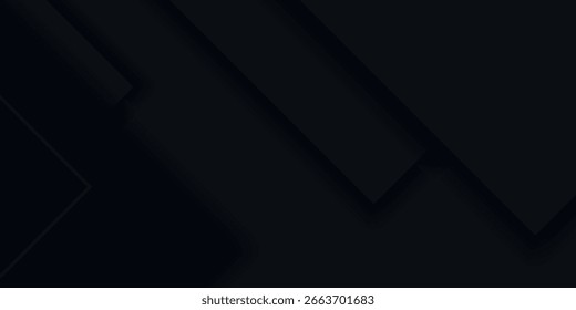 Dark abstract background with dynamic and elegant overlapping gray and black triangles. Modern vector design for banners, covers, brochures, and certificates.
