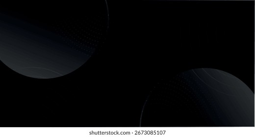 Dark abstract background with dynamic gradient circles. Creative design of overlapping circles. Simple and modern geometric pattern elements for covers, banners, certificates, and cards. Eps. 5