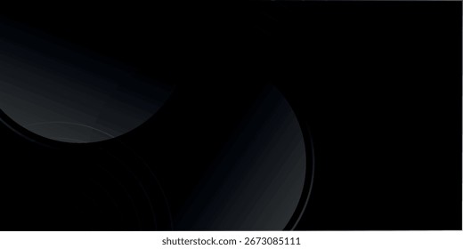 Plano de fundo abstrato escuro com círculos de gradiente dinâmico. Design criativo de círculos sobrepostos. Elementos de padrão geométrico simples e moderno para capas, banners, certificados e cartões. Eps. 3.