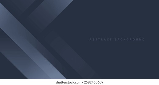 dark abstract background. elegant vector banner design with futuristic diagonal grey shape.