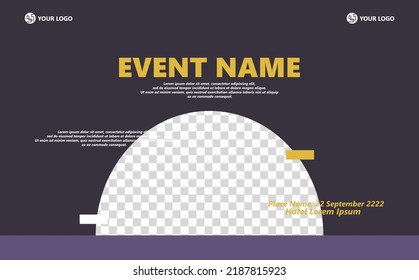 Dark abstract background for event with round image space. Suitable for meeting, conference, and exhibition.