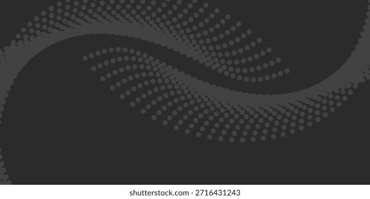 Ein dunkler, abstrakter Hintergrund mit einem fließenden Wellenmuster, das aus zahlreichen kleinen Punkten besteht und ein Gefühl für Bewegung und Tiefe erzeugt.