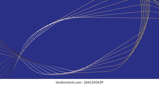 Dark abstract background featuring glowing, flowing wave lines in blue red color gradient. Futuristic design with shiny, smooth motion, perfect for technology-inspired visuals. Vector illustration.