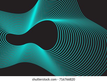 Dark Abstract background of fine lines in minimalist style with bright gradient. Vector design created using Blend Tool.