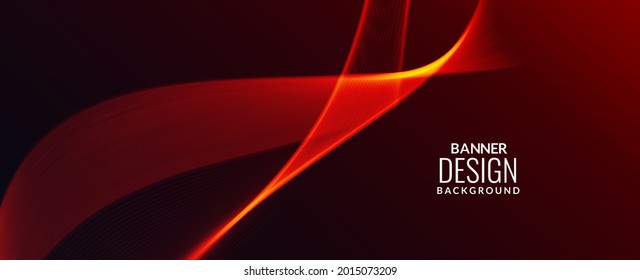 Dark abstract background with flowing colorful wave banner background pattern vector