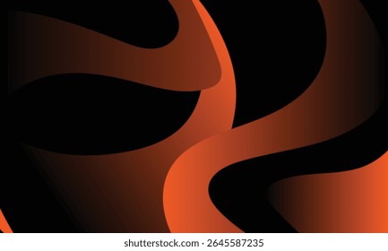 Fondo Abstractas oscuro con líneas naranjas que fluyen