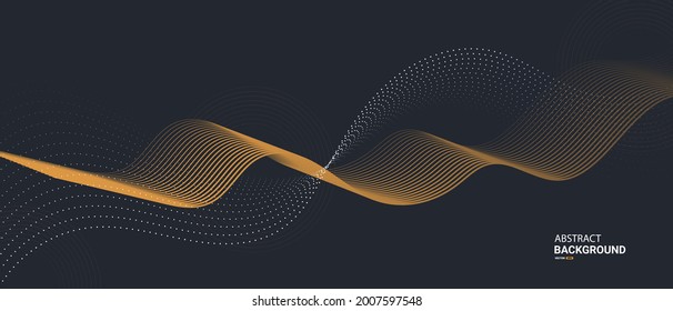 Fondo abstracto oscuro con partículas fluidas. Concepto de tecnología digital para el futuro. vector