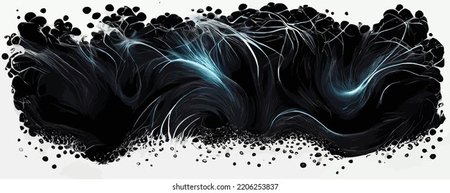 dark abstract background with flowing particles, vector