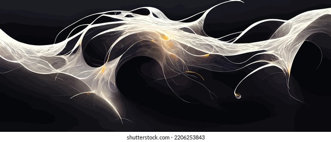 dark abstract background with flowing particles, vector