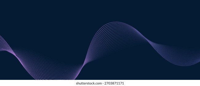 Fondo abstracto oscuro Gradación futurista Líneas curvas y partículas de luz. EPS10, Sitio web