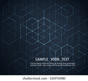 Dark abstract background Geometric design Geometric shapes on a dark background Lines