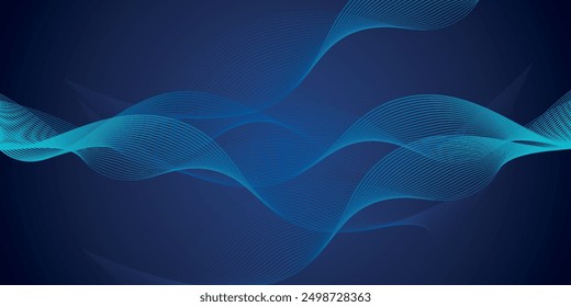 Dark abstract background with geometric flowing retro neon line pattern. vector ilustration