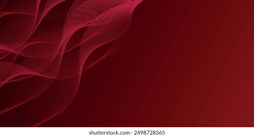 Fondo abstracto oscuro con patrón de línea de neón retro geométrico que fluye. ilustración de Vector