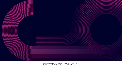 Dark abstract background with glowing circles. Swirl circular lines element. Shiny lines. Futuristic technology concept. Suit for banner, brochure, presentation, corporate  vector swirl cover