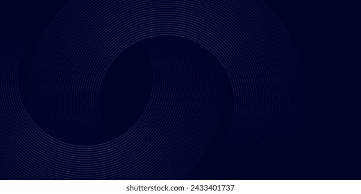 Dark abstract background with glowing circles. Swirl circular lines element.