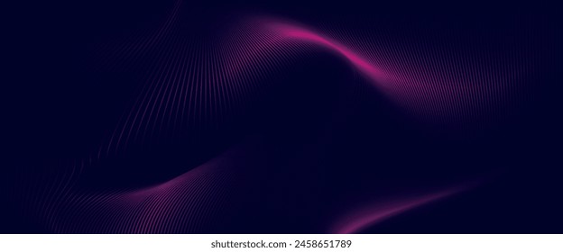 Fondo abstracto oscuro con círculos brillantes. Remolino elemento de líneas circulares. Líneas brillantes. Concepto de tecnología futurista