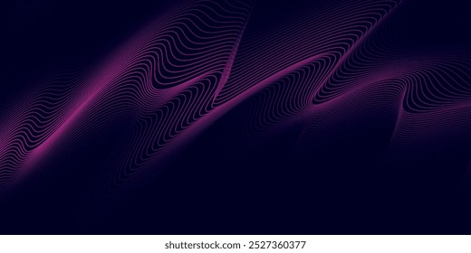Fondo abstracto oscuro con círculos brillantes. Elemento de líneas circulares. Líneas brillantes. Concepto de tecnología futurista