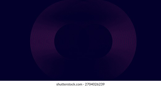 Fondo abstracto oscuro con círculos brillantes. Gradiente de elemento de líneas circulares de remolino