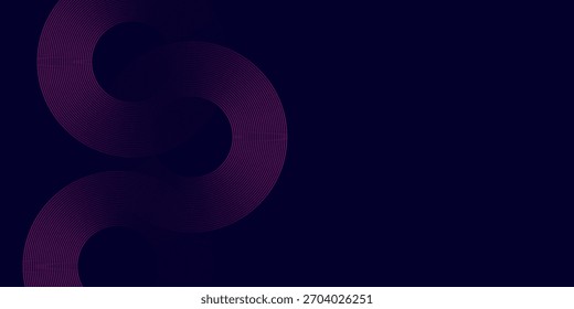 Fondo abstracto oscuro con círculos brillantes. Gradiente de elemento de líneas circulares de remolino