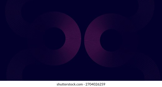 Fondo abstracto oscuro con círculos brillantes. Gradiente de elemento de líneas circulares de remolino