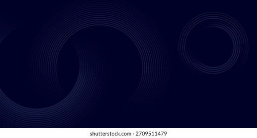 Fondo abstracto oscuro con círculos brillantes. Elemento de líneas circulares.